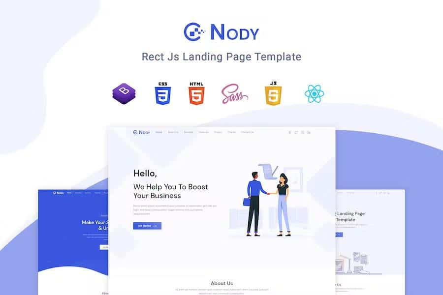 NODY – REACT JS LANDING PAGE TEMPLATE